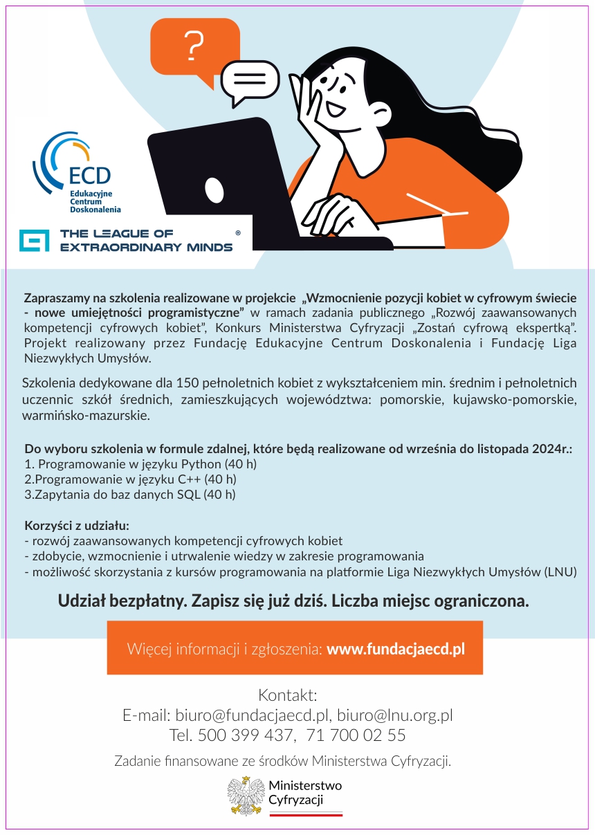 BEZPŁATNE szkolenie z programowania dla Pań