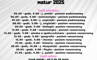 Harmonogram matur 2025